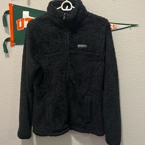 Columbia Black Sherpa Full Zip Jacket. Size M.